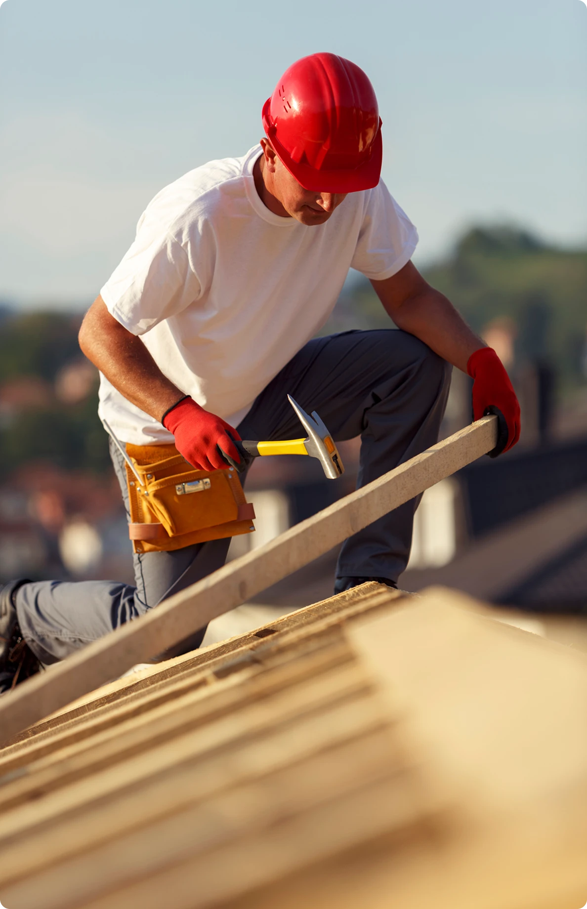 Roofer working on a roof