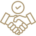 Business handshake and approval sign
